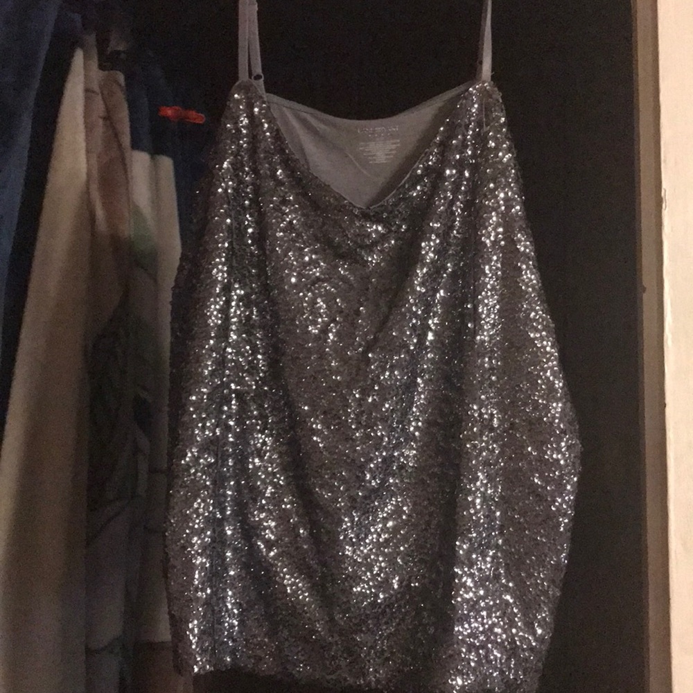 Silver Sequined cami top Lane Bryant 26/28 NWOT